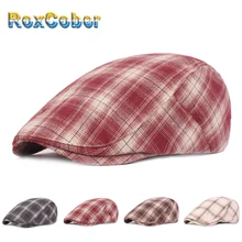 RoxCober винтажные хлопковые береты, клетчатая кепка Newsboy, плоская кепка s, шапка для мужчин и женщин, кепка плюща, шляпа в стиле Гэтсби, козырьки, остроконечные Блиндер шапки
