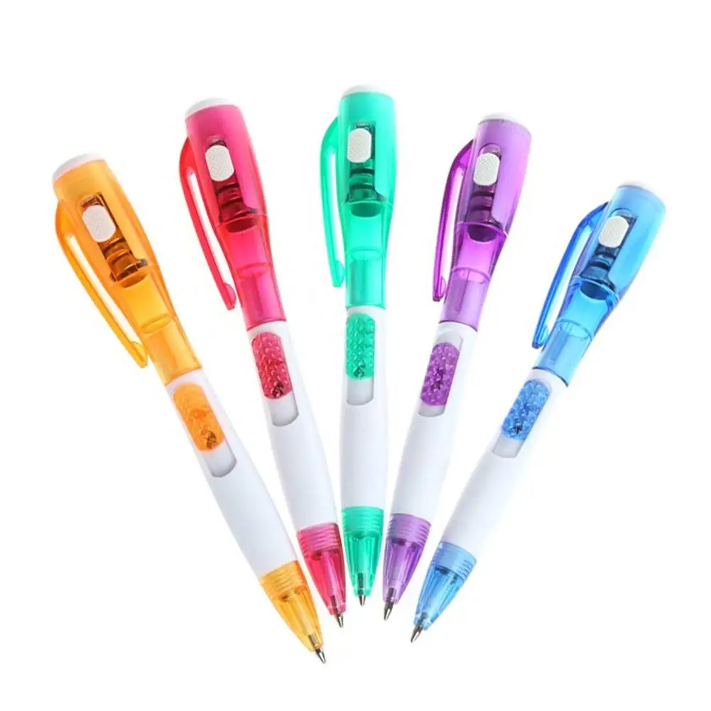 Ballpoint Pen Fashion 2Pcs Creative Multifunctional School Office Supply Ballpoint Pen With LED Light