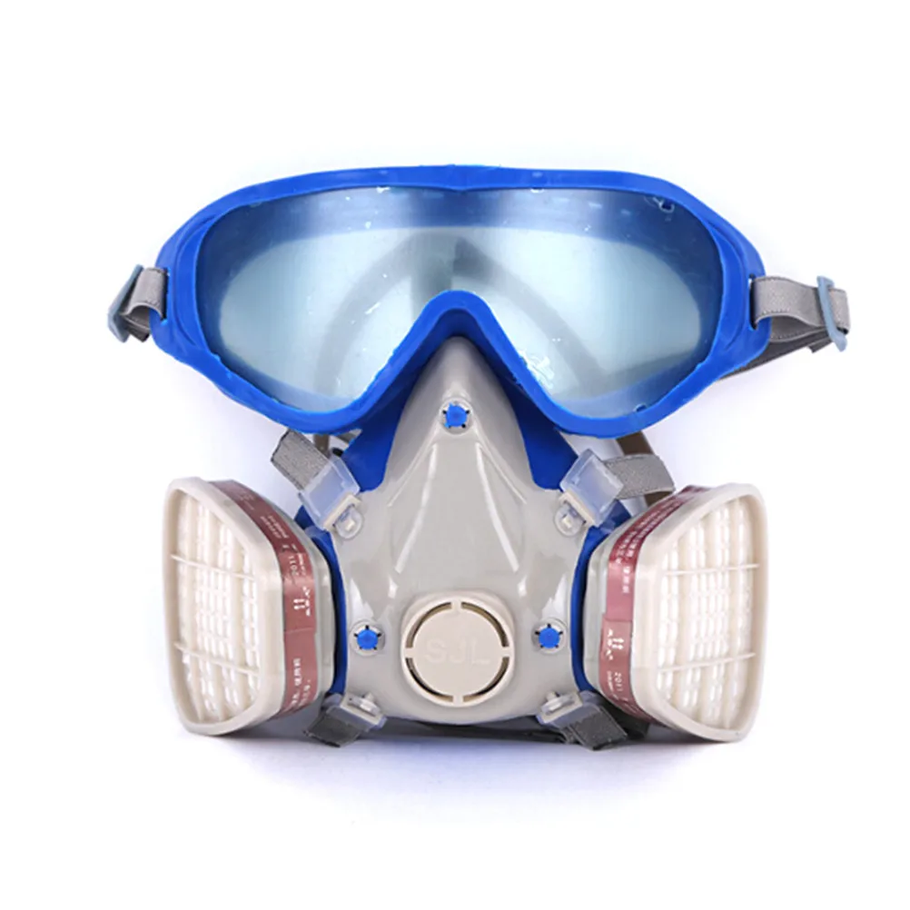 Buy 1pc Gas Mask With Glasses Full Face Protective