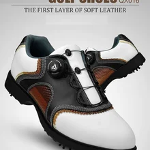 Новая высококачественная Мужская обувь для гольфа из водонепроницаемой замши Материал: Воловья кожа Нескользящие износостойкие вращающиеся шпильки