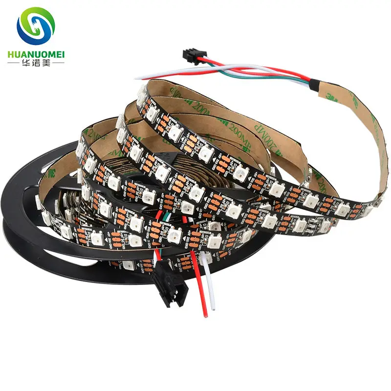 5V 60 светодиодный s/m WS2812B RGB полосы WS2812 5050 SMD пикселей светильник WS2811 гибкие