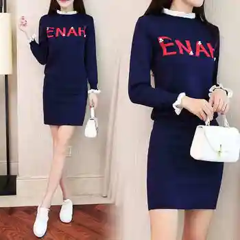 

Spring Autumn Women Sets Clothes Skirt Set Knitted Survetement Femme 2 Piece Stylish Year-old Female Costume Conjunto Feminino
