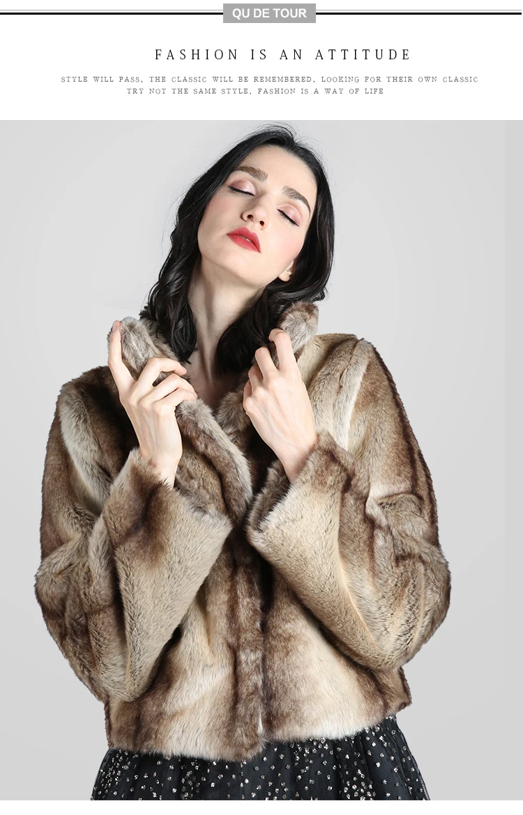 Зимнее Новое Женское пальто из искусственного кроличьего меха с отложным воротником, верблюжьи пальто, Свободные теплые женские кожаные куртки
