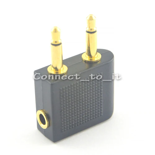 50pcs lot Airline Airplane Earphone Headphone Headset Jack Audio Adapter 3 5mm