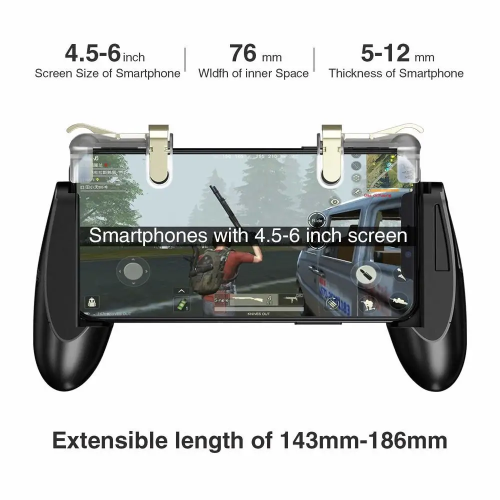 Gamepad for Knives Out PUBG Mobile Phone Shoot Game Controller L1R1 Shooter Trigger Fire Button 3 in 1 for iOS Android