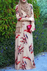 Вишня с длинным рукавом Горячая продажа скромная мода формальное мусульманское платье хиджаб халат Дубай пакистанские для женщин
