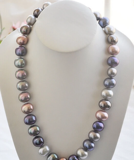 

Miss charm Jew2056 16x19mm multicolor egg SOUTH SEA SHELL PEARL NECKLACE (A0326)