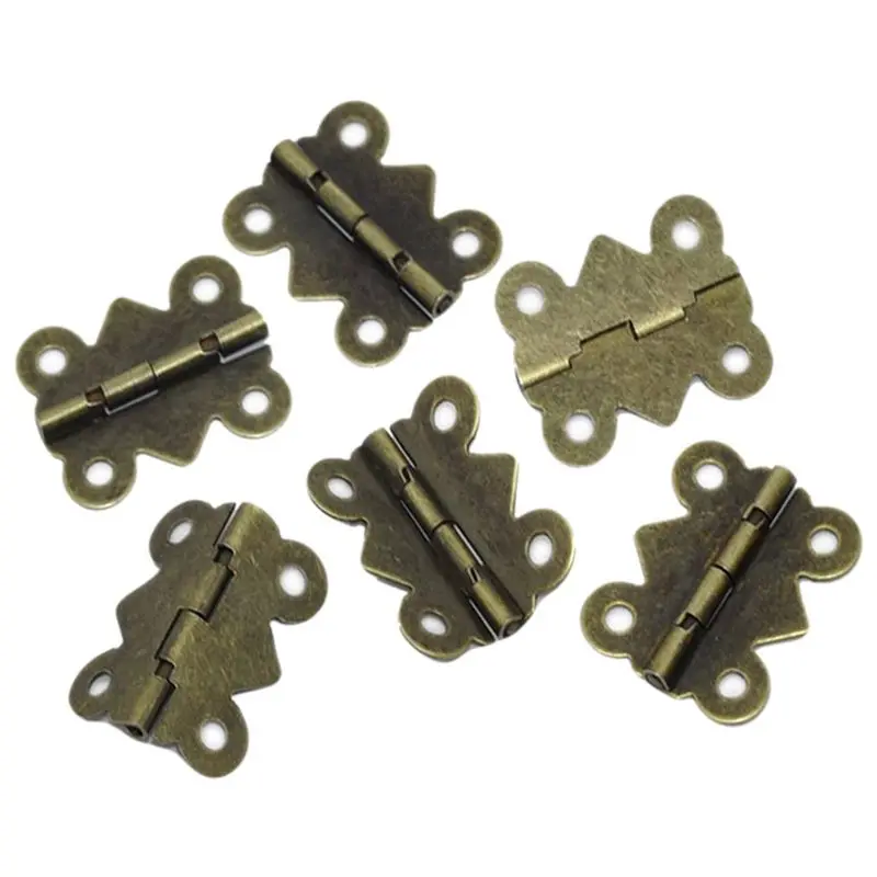 

50PCs Door Hinge 4 Holes Butterfly Bronze Tone 20x24mm