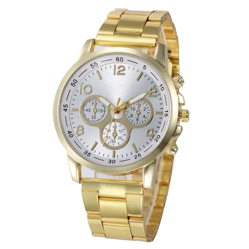 Женские часы модные Geneva брендовые римские цифры Женские наручные часы золотые Серебристые сетчатые Роскошные модные Базовые Женские часы@ 50 - Цвет: Withe