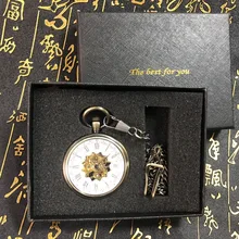 Винтаж стимпанк Скелет римское ожерелье для мужчин s Автоматические Механические карманные часы для мужчин и женщин подарок