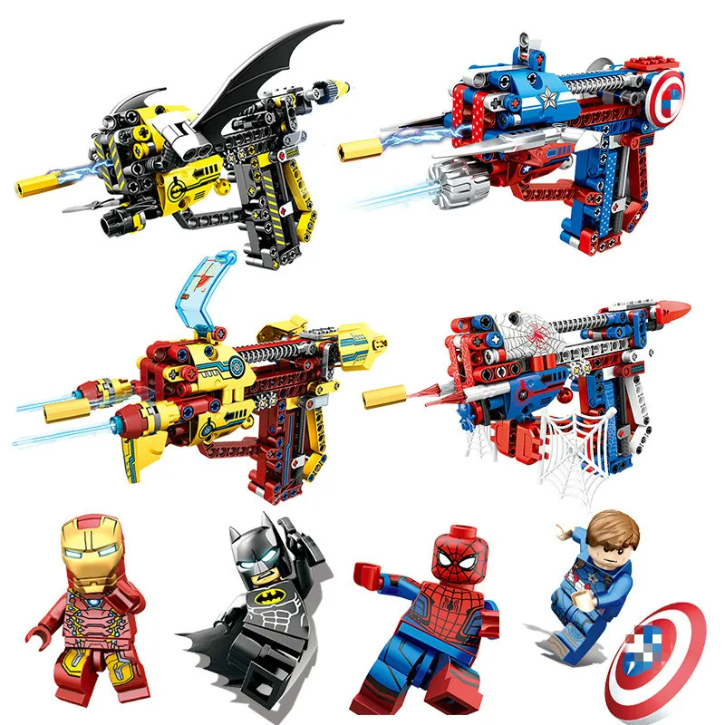 

4 In1 DIY Can Launch Hero Image Dolls Toys Assembled Building Blocks Model Compatible All Brands Boys Toys Avengerrings Crosplay