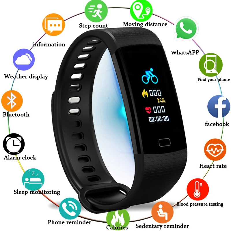 

BANGWEI Smart Watch Women Men Sport Watch Running Climbing Riding Multi-Function Pedometer Heart Rate Blood pressure monitor+Box