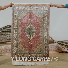Yilong 2,7 'x4' ковер тавризский Шелковый розовый vantage изысканный турецкий Шелковый ковер с восточным рисунком(0512