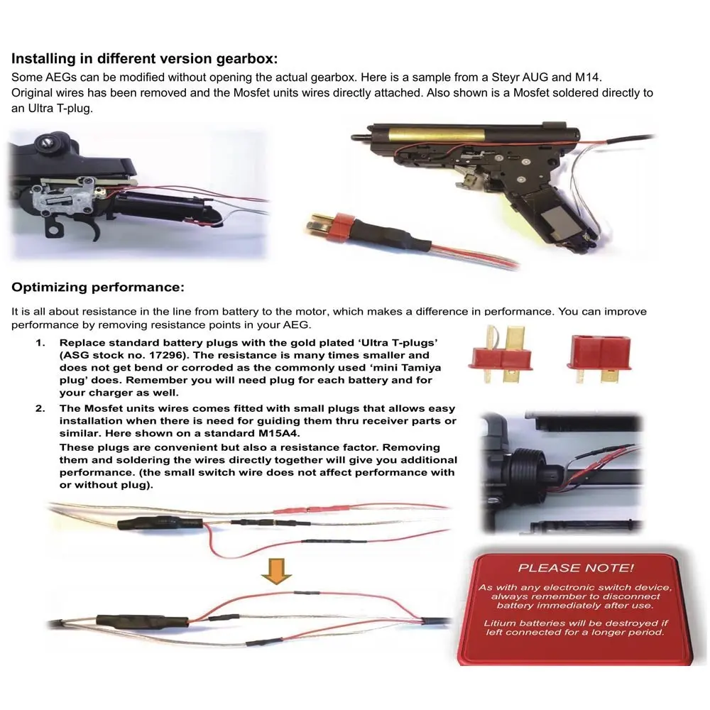  Micro SMD Mosfet Unit for AEG Airsoft Air Guns Pistol Metal Rifle Pistola Battery Fit for AEG with 