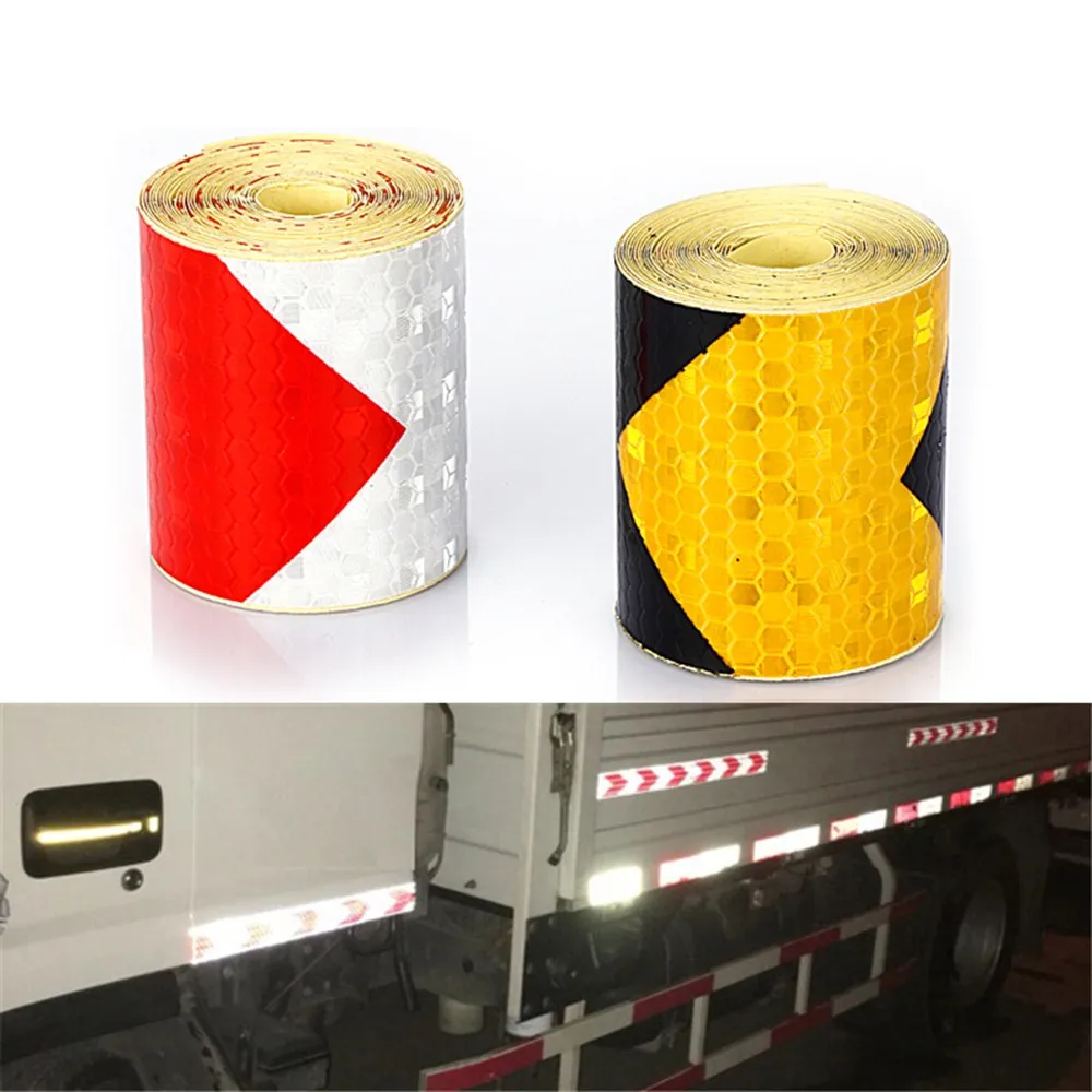 Sailnovl 5cmx300cm Car Stickers Arrow Reflective Safety Caution Warning