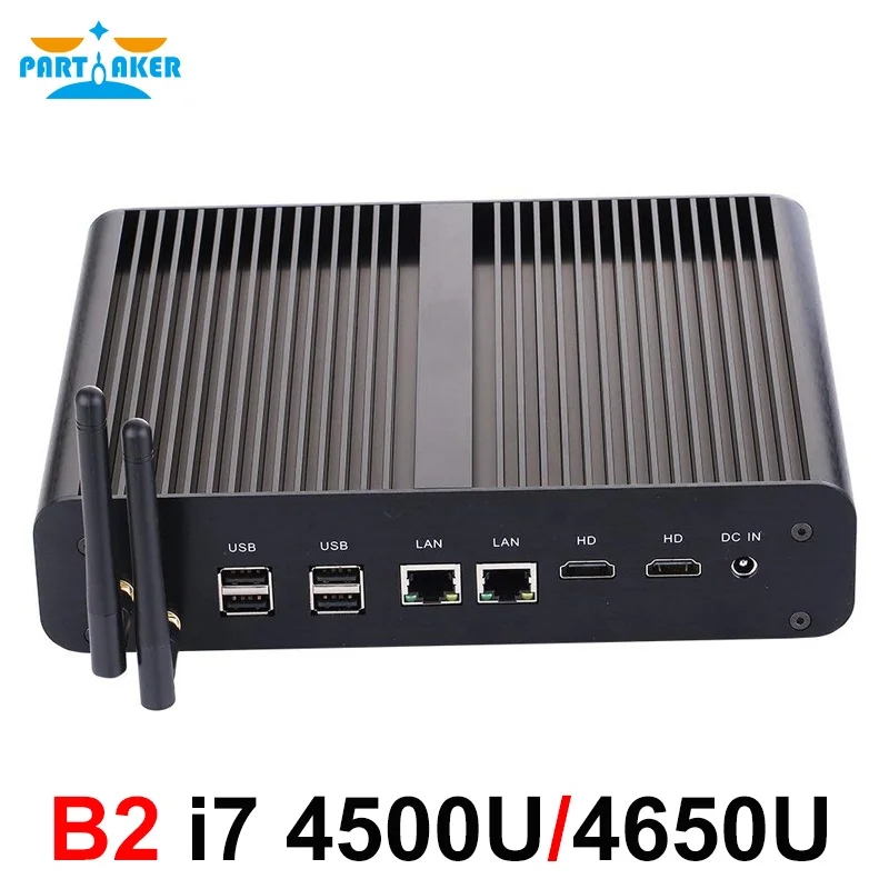 Windows мини ПК i7 4650u i7 4500u Barebone HTPC Intel Nuc Безвентиляторный Компьютер Haswell graphics HD 5000 300M Wifi