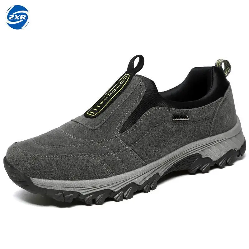 

Zuoxiangru Special Offer Hiking Shoes Slip-on Leather Outdoor Trek Suede Sport Men Climbing Outventure Sapatos Masculino