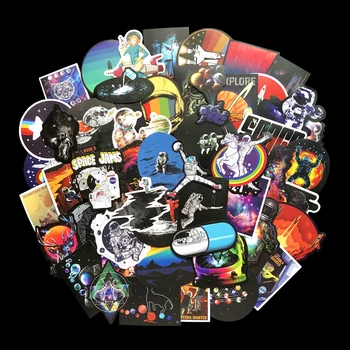 

100Pcs/Lot Astronaut Spaceship Space Capsule For Kids Toys Stickers Notebook Car Styling Personalized Laptop Stationery Sticker
