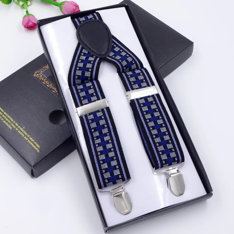 

High-quality Modern Style Suspenders Man Elastic Adjustable Braces Stainless 3 Clips Detachable Belt for Pants