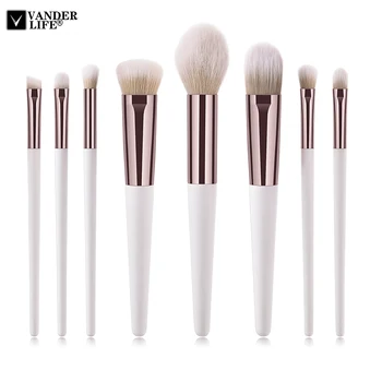 

Vanderlife Beauty 8Pcs Makeup Brushes Set Synthetic Foundation Powder Concealers Eye Shadows Black Makeup Brush Set Tools Kits