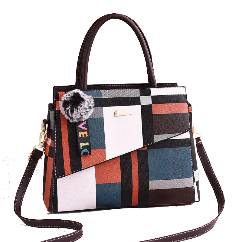 

Woman Handbags fashion 2019 women's Crossbody bag Hit Color Patchwork Pu Leather shoulder Messenger Bags Designer Luxury Handbag