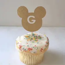 Блестящие пользовательские уши мыши с буквенным кексом wedding Свадебные Шпажки для фруктов для новобрачных, вечеринка в честь новорождённого украшения для девичников