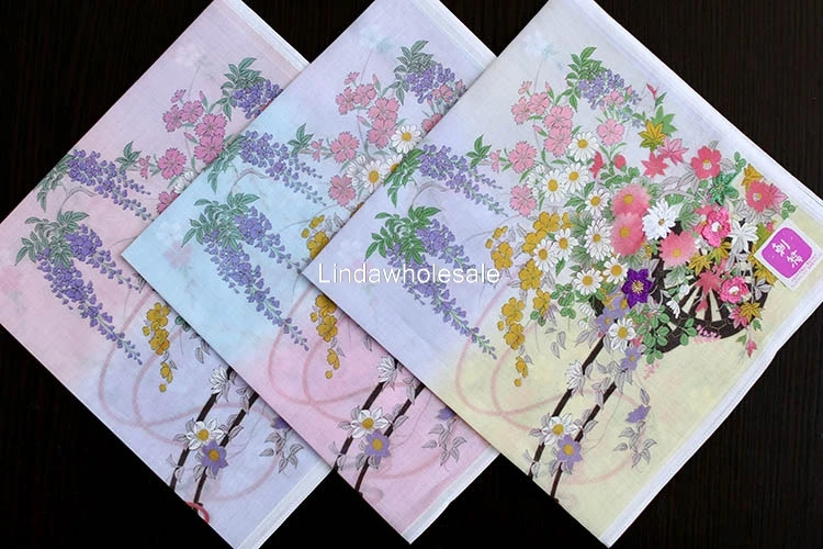 Японский носовой платок, цветочный узор, мягкие тонкие женские носовые платки