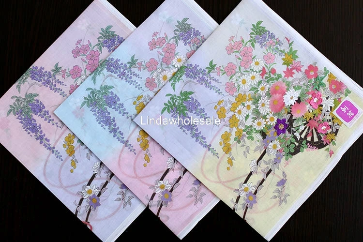 

Japanese handkerchief,flower pattern,Soft thin lady hankies