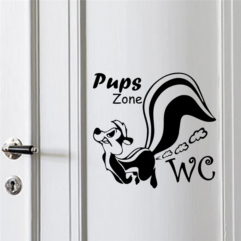

pups zone wall stickers toilet bathroom WC rooms decorations 362. diy vinyl home decals cartoon animal mural art posters 4.0