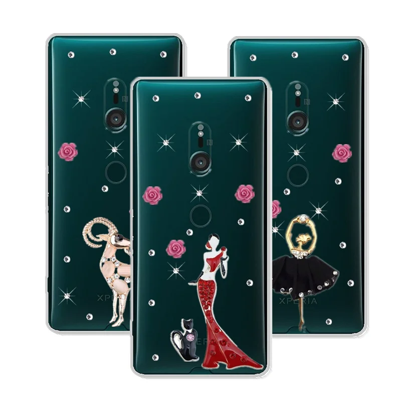 

XZ3 Bling Rhinestone Case for Sony Xperia XA1 Ultra XA XA2 X Compact XZ XZ1 XZ2 Premium Z5 Z4 Z3 Plus Glitte Phone shell cover