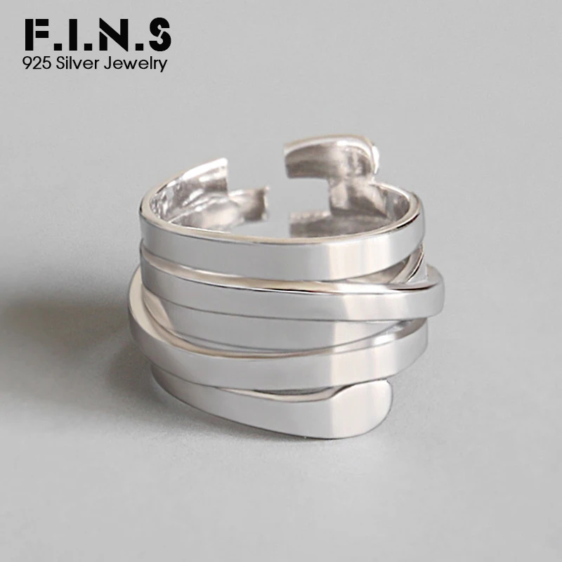 Женские многослойные Открытые Кольца F.I.N.S корейские широкие кольца из 100%
