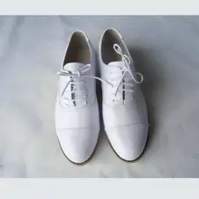 Женские туфли-оксфорды на плоской подошве; женские модные туфли из натуральной кожи на плоской подошве с тремя вставками; женские маленькие белые туфли; Zapatos Muje