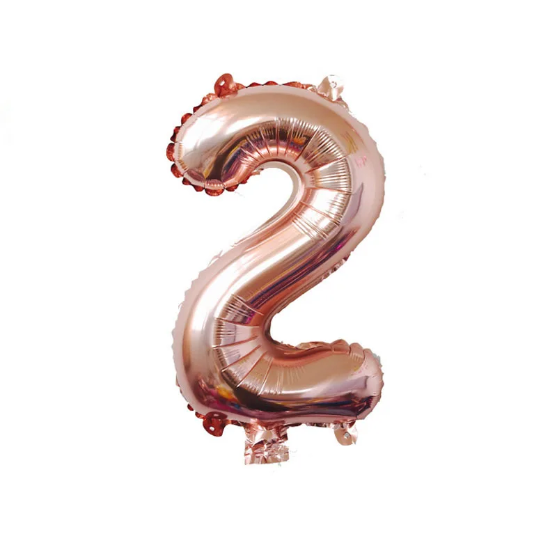 Розовые золотые шары из фольги в виде цифр большая цифра гелиевые шарики Свадебные украшения день рождения принадлежности для детского душа - Цвет: Rose Gold 2