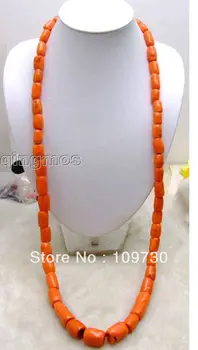 

Jewelry SALE long 36" Graduate 10-18mm GENUINE natural knurl Pink Coral Necklace