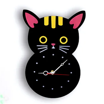 

Acrylic Mute Creative Wall Clock Cat Clock Cartoon Clock for Living Room Cat Wall Clock Cat Watch