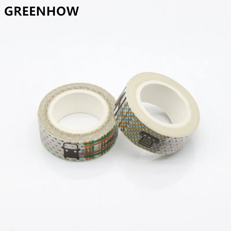 GREENHOW 1 PCS DIY Japanese Paper Washi Tape Car Cute Masking Tapes