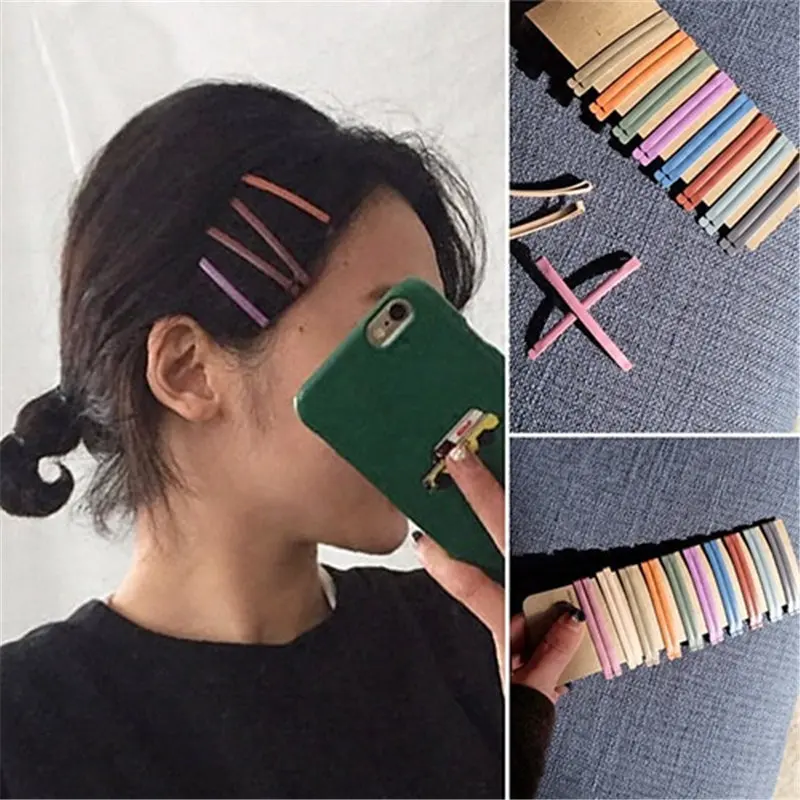 

20pcs Kids Cute Candy Color Paint Hair Clips Girls Baking Paint Hairpin Barrette Multi Hair Accessories Headwear