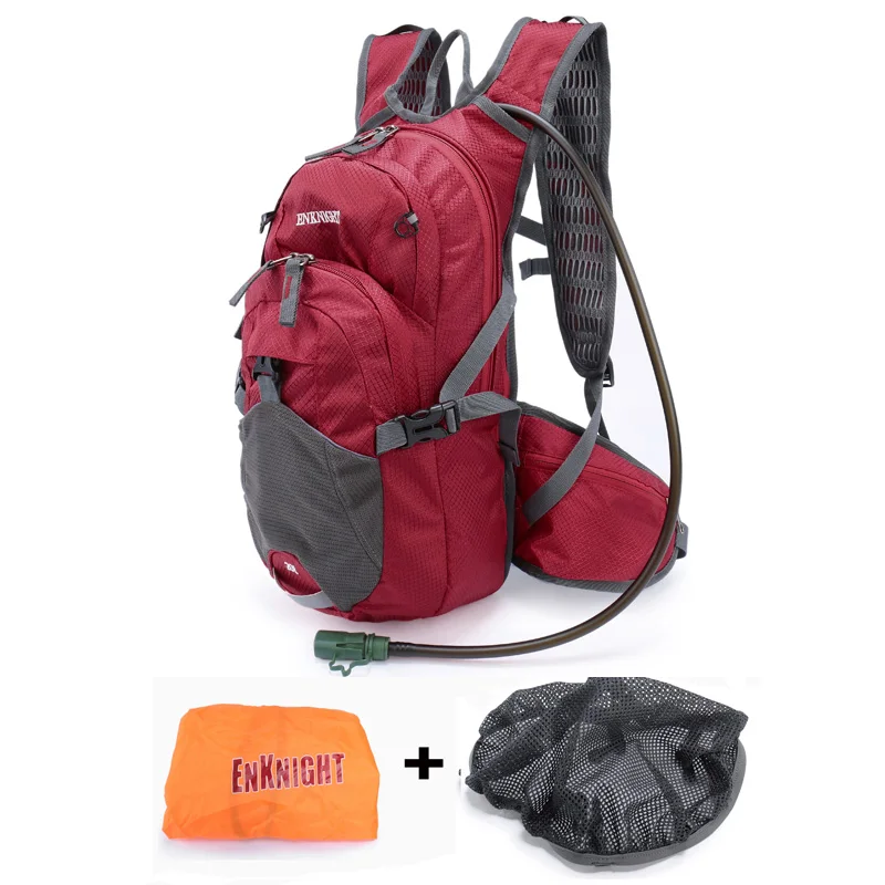 ENKNIGHT 20L Hydration Pack Waterproof Cycling Backpack Hiking Traveling Bag Running Adventure Professional Sports Bladder Gifts - Цвет: red with 2