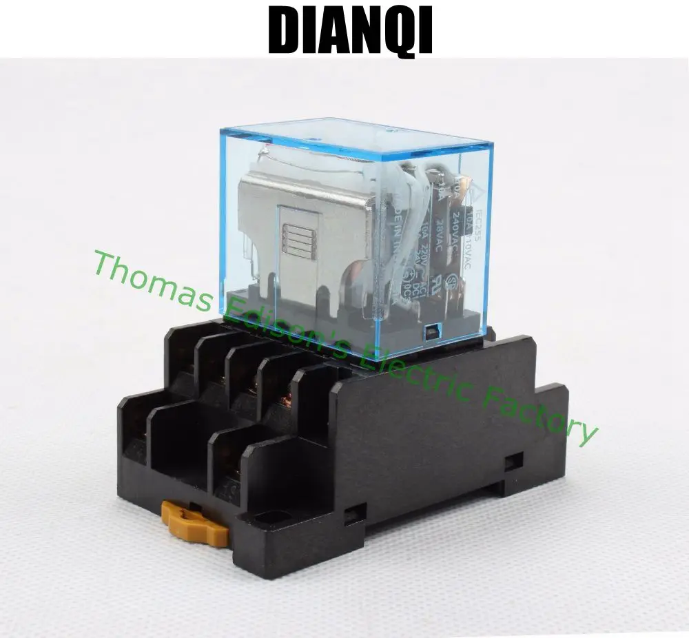 

LY4NJ HH64P AC 220V 14PIN 10A silver contact Power Relay Coil 4PDT with socket Base