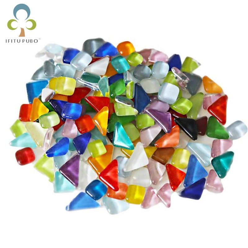 

200g 120pcs Colorful Craft Material Glass Tiles Bulk Making DIY Craft Art Toys for Children Home Decoration GYH