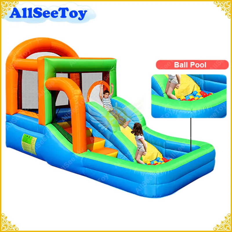 Toboggan Gonflable Pour Enfants Maison De Rebond Avec Piscine A Balles Chateau Gonflable Avec Souffleur D Air A Usage Familial Aliexpress