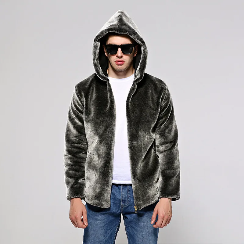 Silver Модная мужская флисовая кофта Осень Зима плюс бархатная Повседневная куртка с капюшоном мужской толстый теплый кардиган мужской на молнии шерстяная Верхняя одежда 4XL - Цвет: Silver
