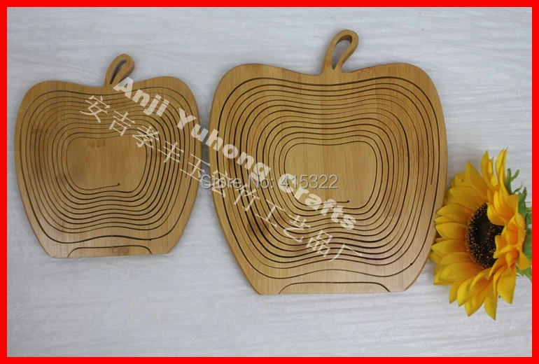 Free shipping 10pcs/lot folding bamboo basket fruit basket home storage