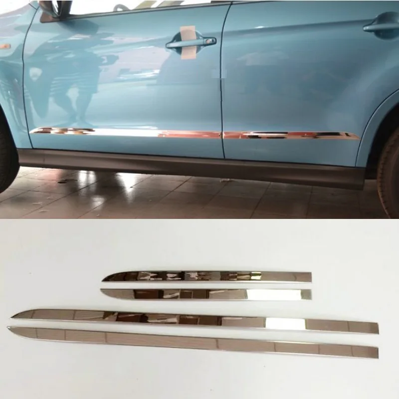 

FIT FOR MITSUBISHI ASX 2011 2012 2013 2014 2015 2016 ACCESSORIES STAINLESS STEEL SIDE DOOR BODY TRIM MOULDING STICKERS