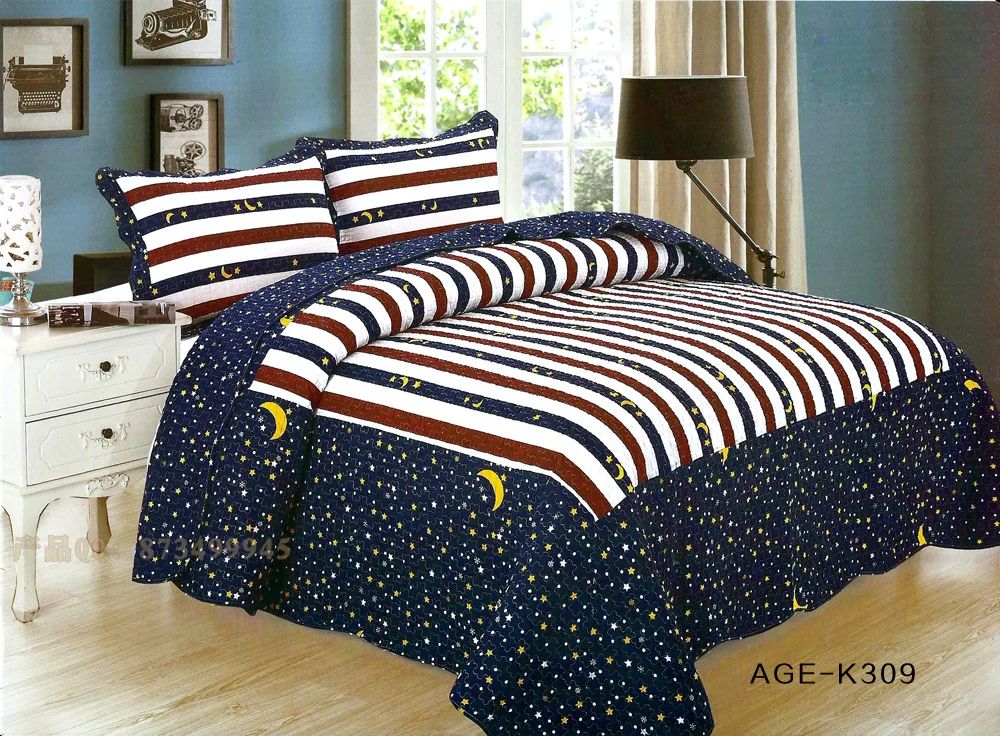 

QUILT trade boutique three-piece bed cover air conditioning is cotton printing bedding