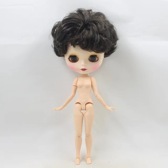 Fortune Days Nude Blyth Кукла № BL950 черный серый волос суставы тела матовая кожа фабрика Blyth - Цвет: like the picture