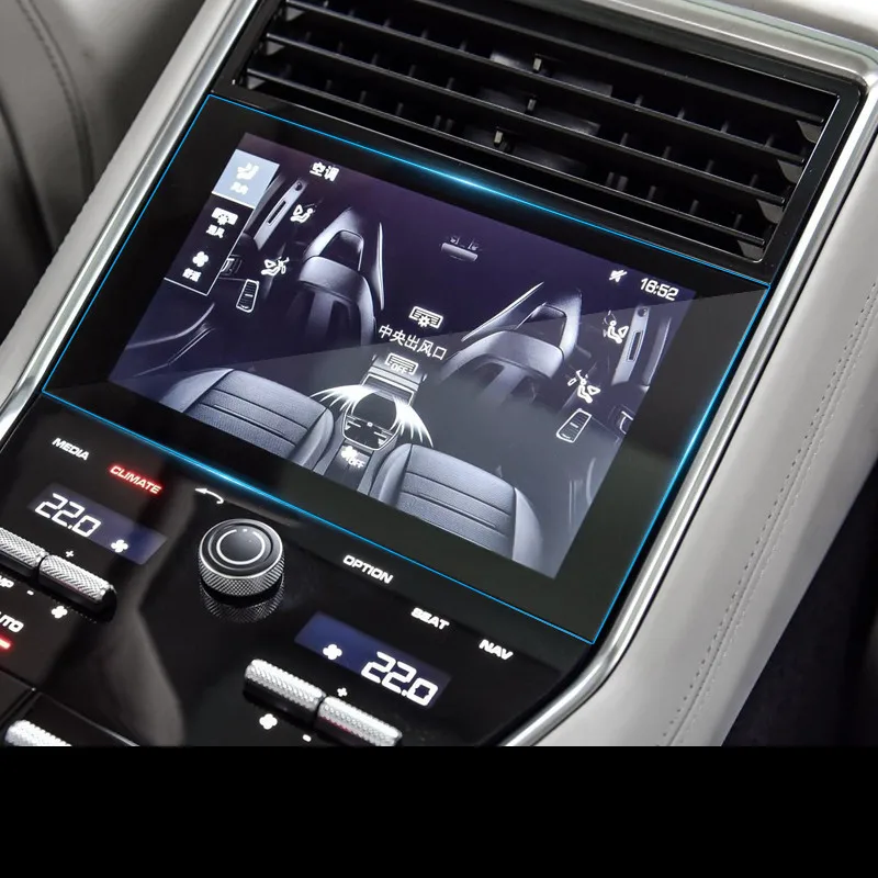 

For Porsche Panamera Cayenne Macan Car GPS Navigation Screen Glass Steel Protective Film Control of LCD Screen Car Sticker