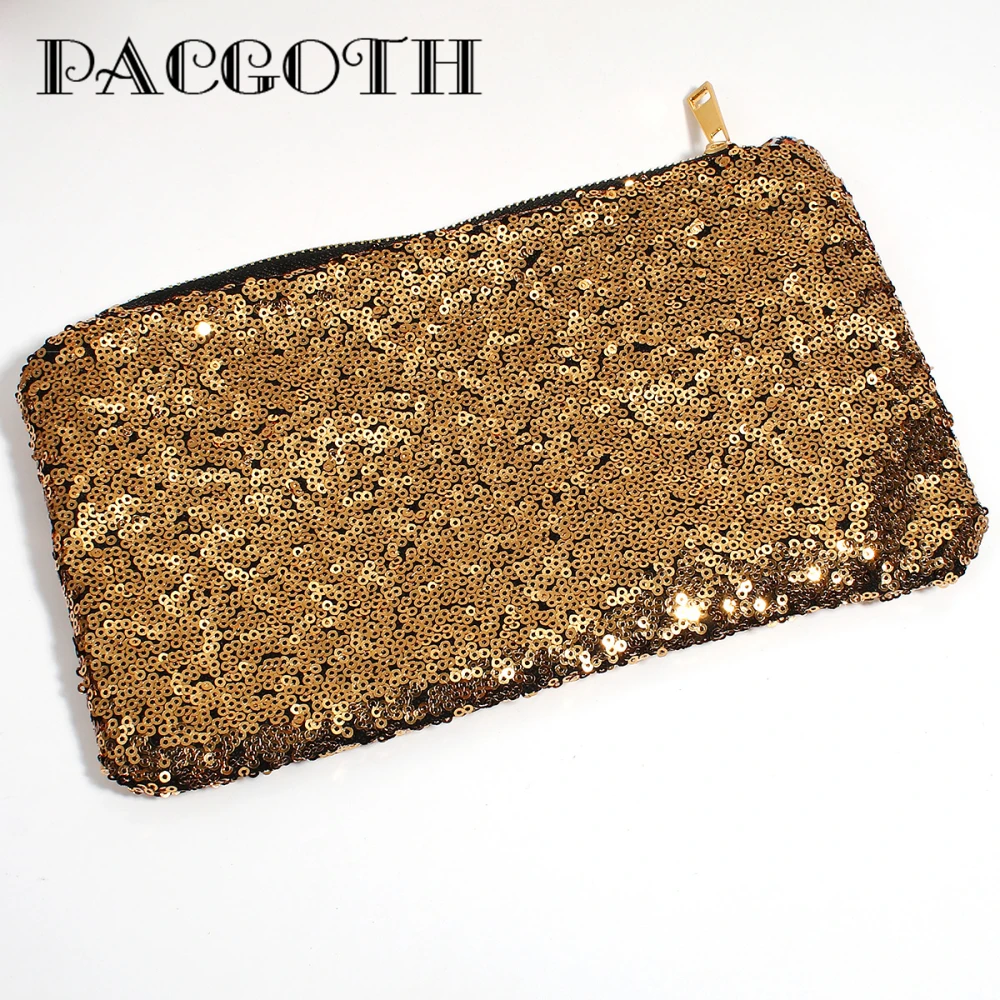 

PACGOTH New Fashion Woman Rectangle Glitter Sequins Coin Purse Portable Storage Money Phone Small Things Wallet,3 Color 1 PC