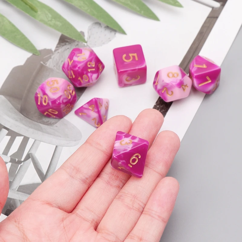 7 шт. Набор двусторонних игральных костей D4 D6 D8 D10 D12 D20 для подземей и дракона D &