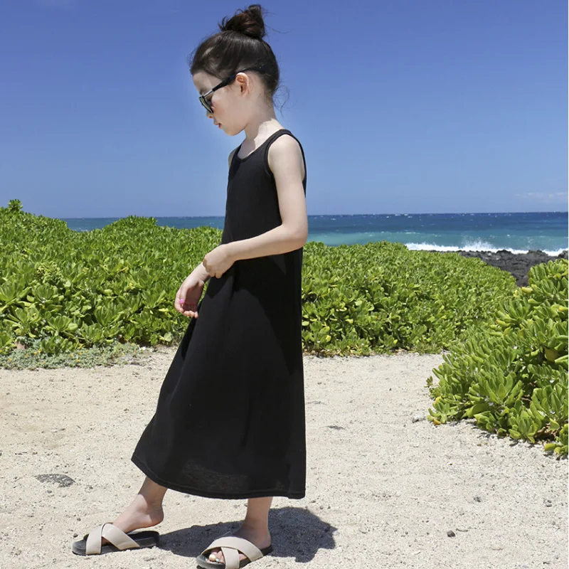 

Brand Girls Dress Children Beach Dress Classical Kids Sling Dress Baby Summer Sundress cotton Mother and Daughter Dress,#2899